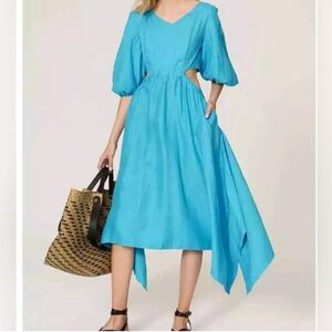 Nicholas Karen Cutout Handkerchief Hem Midi Dress